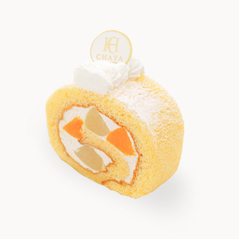 桃のロールケーキ